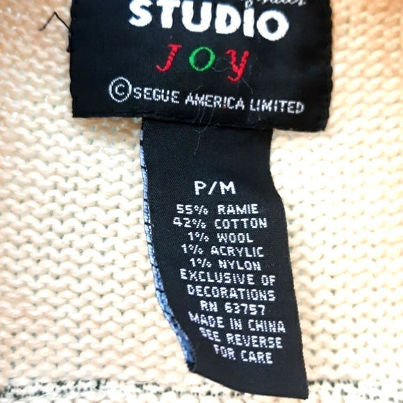 Christmas Winter Ugly Sweater Snowman Cardigan Studio Joy - Picture 4 of 8